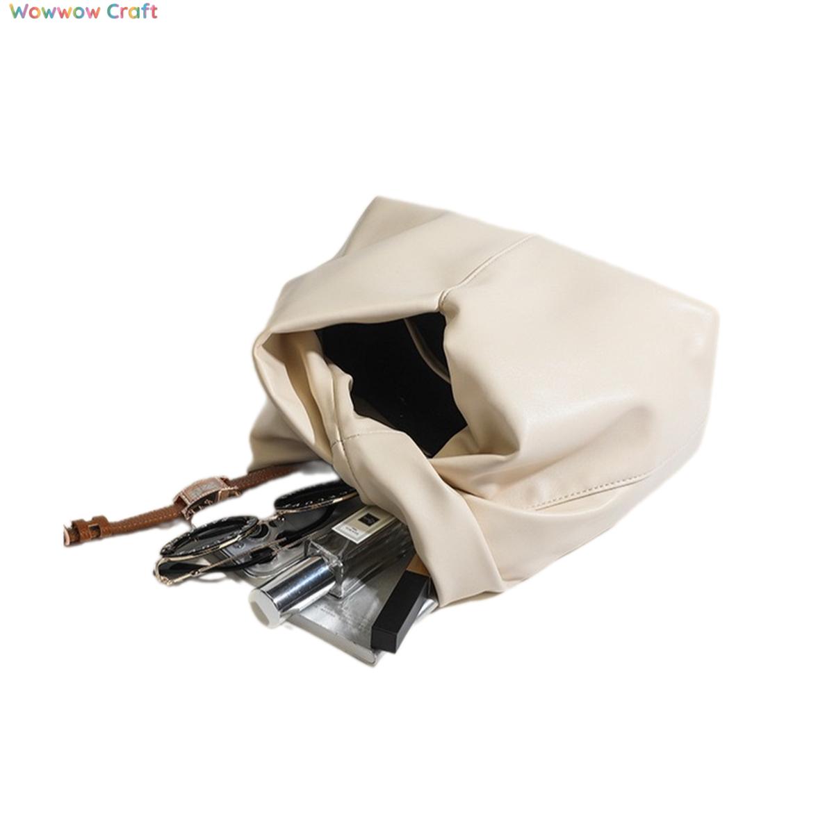 Shoulder Bags,Totes,Leather Bags,Brown Black Off-white Cloud-shaped Leather Handbag